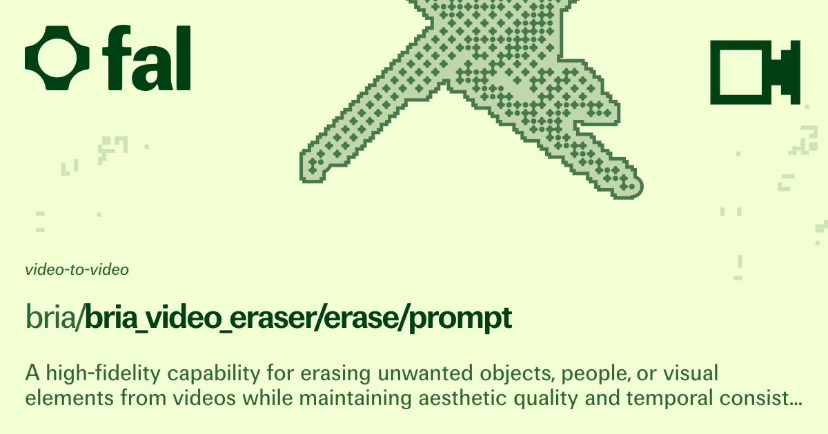 Bria Video Eraser (Video to Video) API on fal