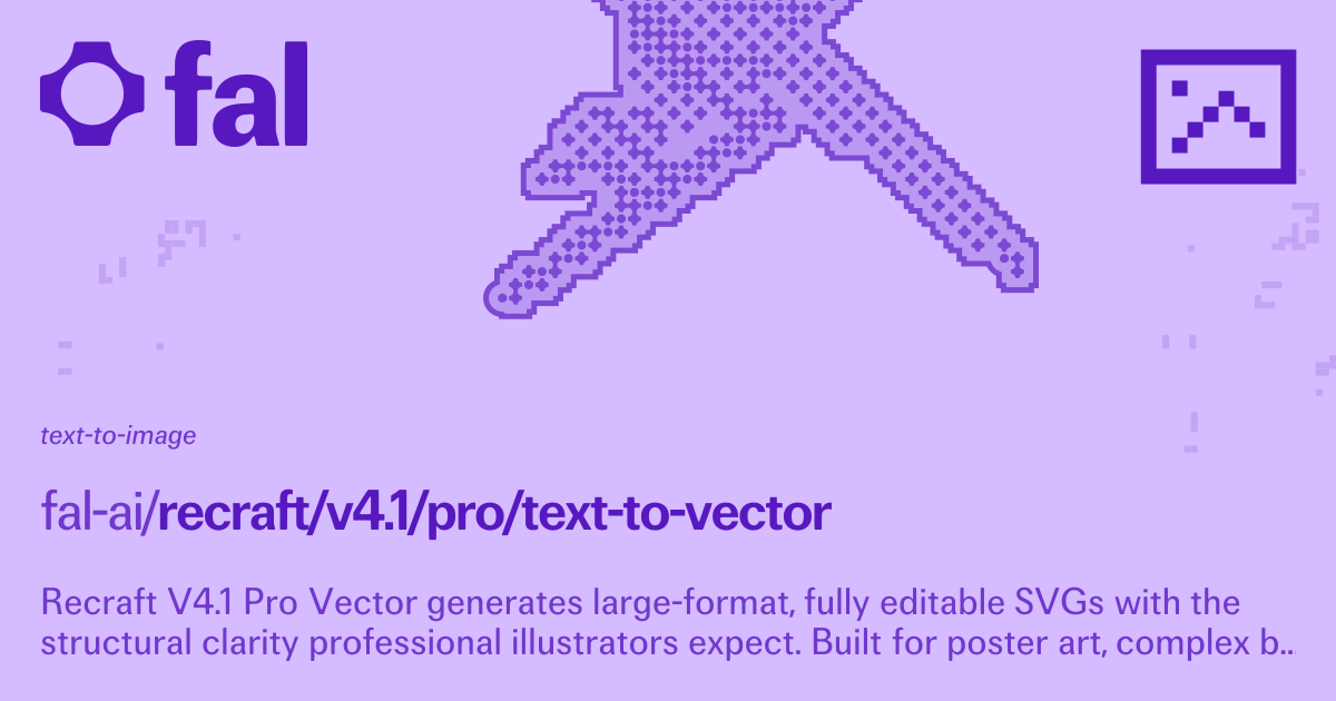 Recraft V4.1 Text to Vector Pro (Text to Image) API on fal