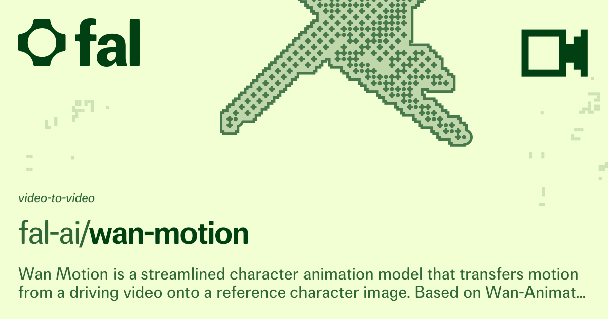 Wan Motion (Video to Video) API on fal