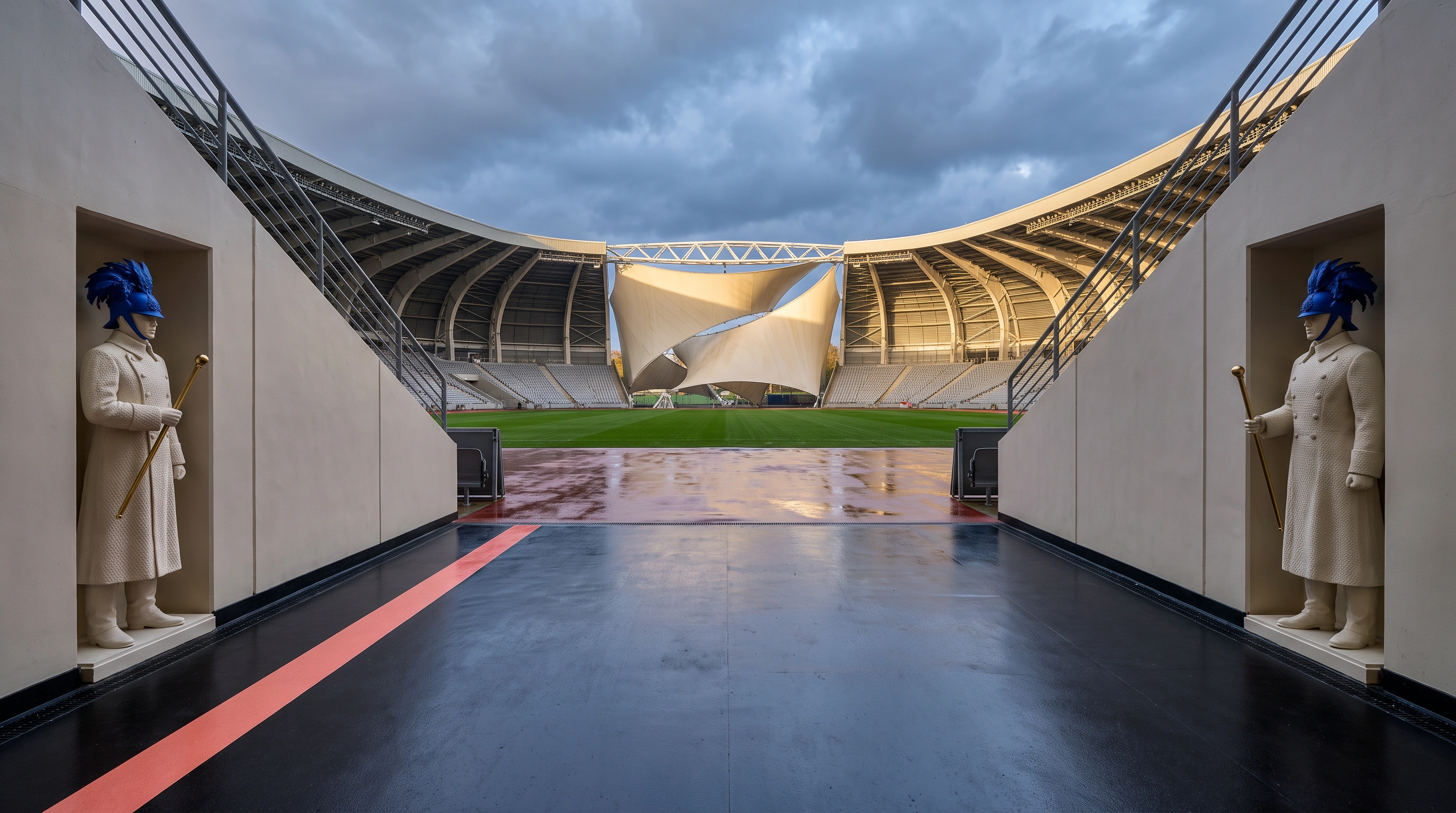 The Stadium in the Rain — Before the Lights